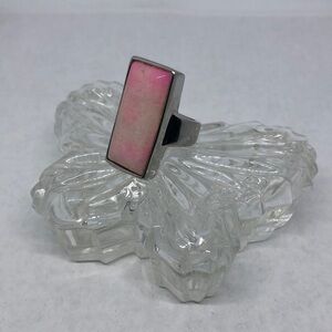 STAINLESS steel statement size costume ring with  stone inlay